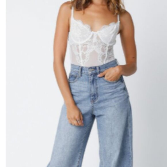 Victoria's Secret Floral Embroidered Lace Corset Bra Bodysuit Teddy‎ 34B - Picture 14 of 16